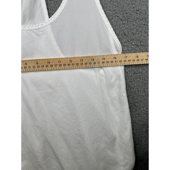 Lululemon cotton blend Flowy Racerback tank singlet White... sz 10 - Picture 6 of 8